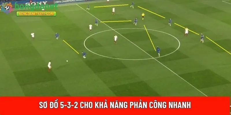 Sơ đồ 5-3-2 cho khả năng phản công nhanh